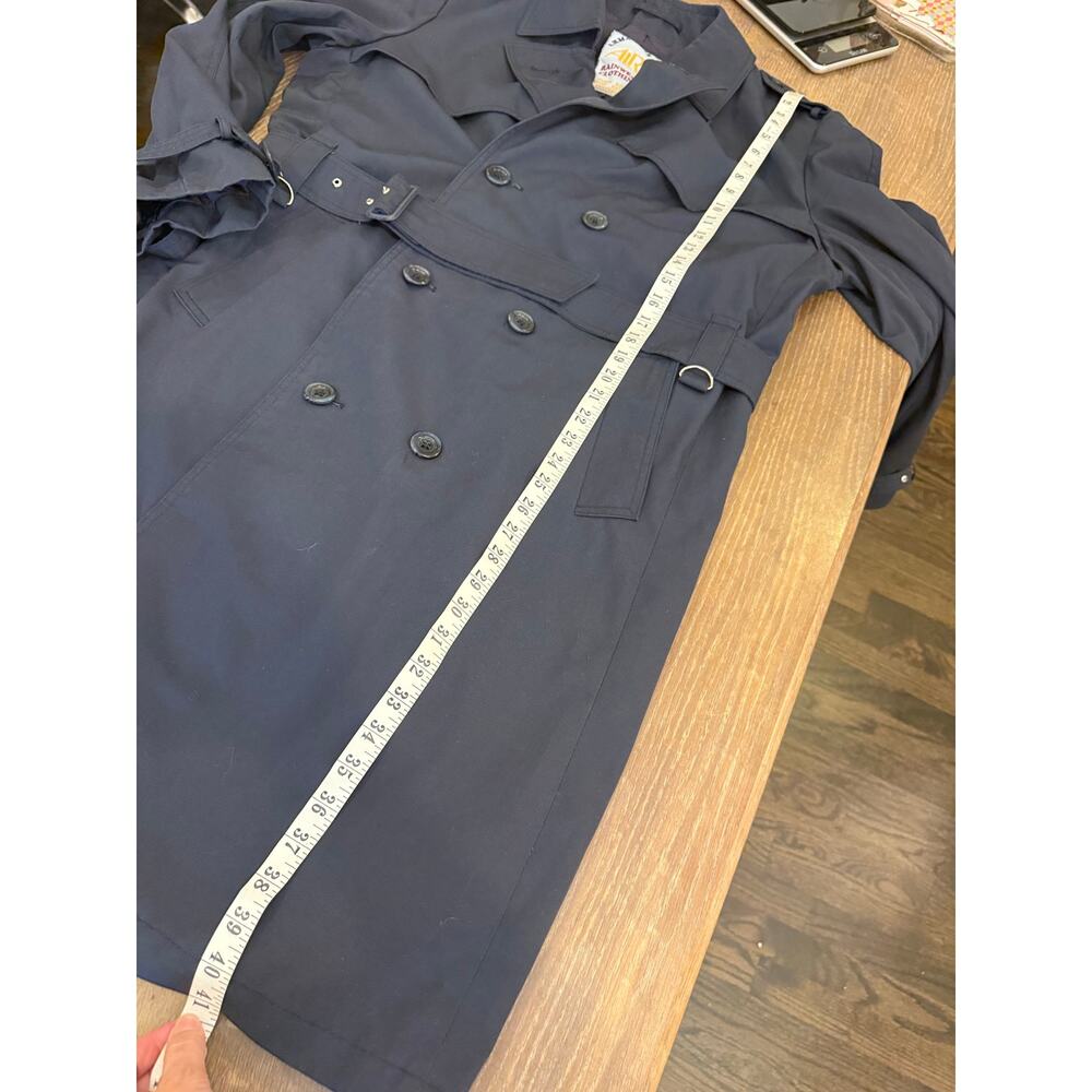 Amanda Leroi ALR Rainwear Navy Rain Coat Jacket Trench Coat US L Euro 52 - Picture 11 of 11